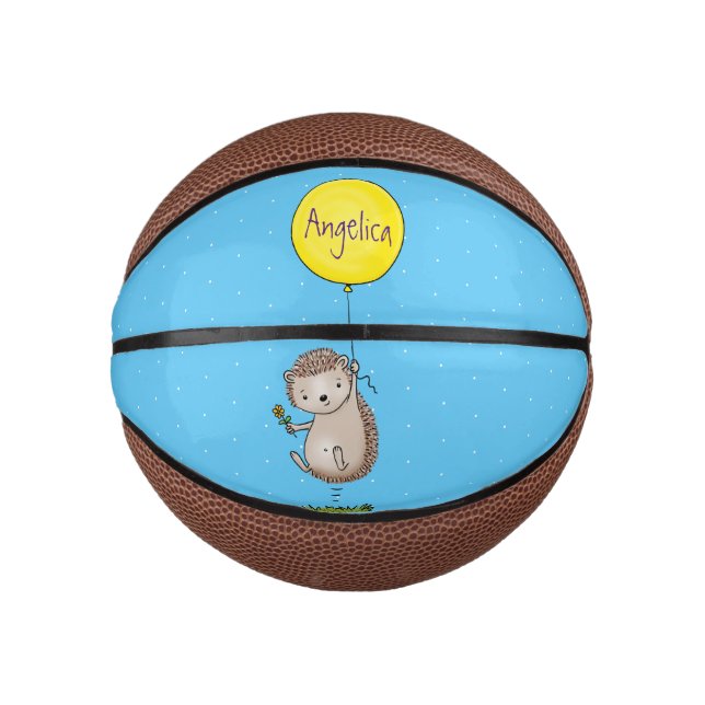Cute hedgehog and balloon cartoon pattern mini basketball (Front)