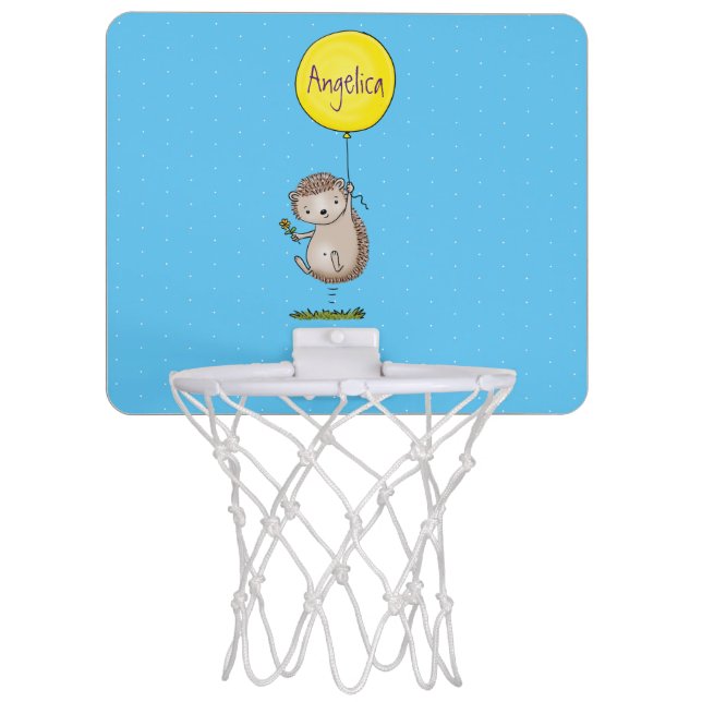 Cute hedgehog and balloon cartoon pattern mini basketball hoop (Front)