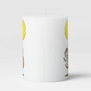 Cute hedgehog and balloon cartoon pattern pillar candle