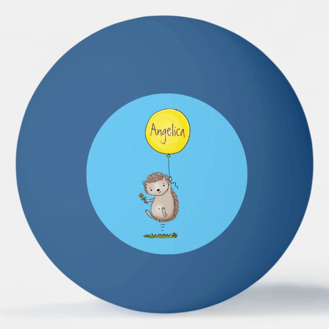 Cute hedgehog and balloon cartoon pattern ping pong ball (Front)