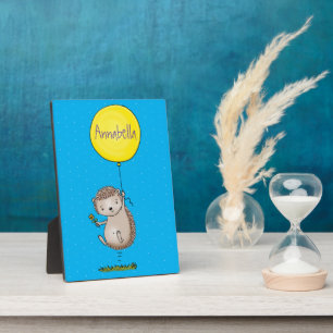 Cute hedgehog and balloon cartoon pattern plaque