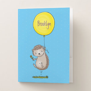 Cute hedgehog and balloon cartoon pattern pocket folder