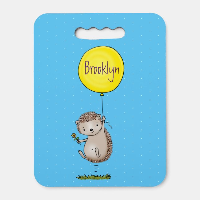 Cute hedgehog and balloon cartoon pattern seat cushion (Front Vertical)