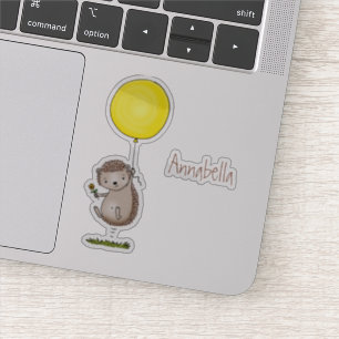 Cute hedgehog and balloon cartoon pattern sticker