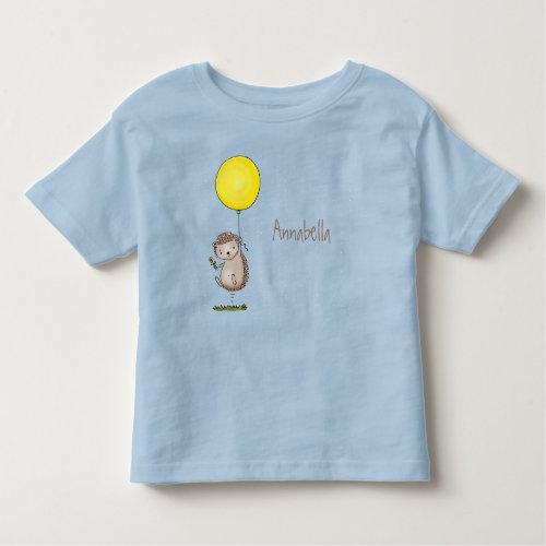 Cute hedgehog and balloon cartoon pattern toddler t_shirt