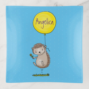 Cute hedgehog and balloon cartoon pattern trinket tray