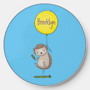 Cute hedgehog and balloon cartoon pattern wireless charger