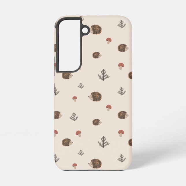 Cute Hedgehog and Mushrooms Forest Pattern Samsung Galaxy Case (Back)