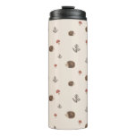 Cute Hedgehog and Mushrooms Forest Pattern Thermal Tumbler