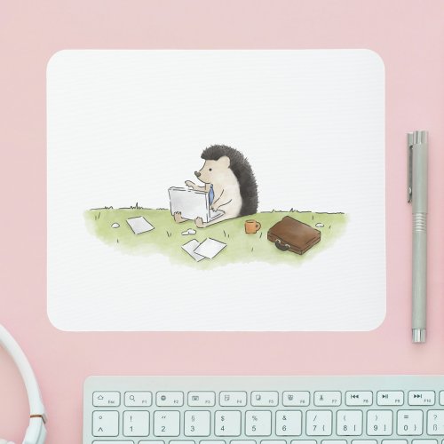 Cute Hedgehog Animal with Computer Color Mouse Pad