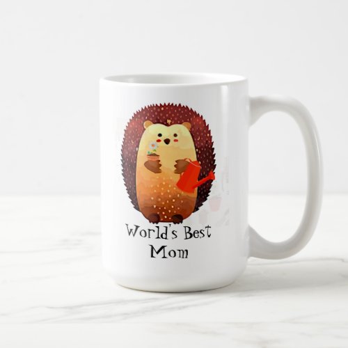 Cute Hedgehog Animal Worlds Best Mom Mother Coffee Mug