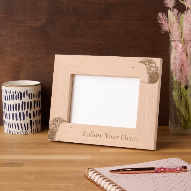 Cute Hedgehog Animals Engraved Frames (Left)