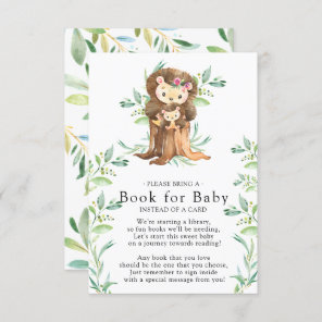 Cute Hedgehog Baby Shower Book for Baby Card