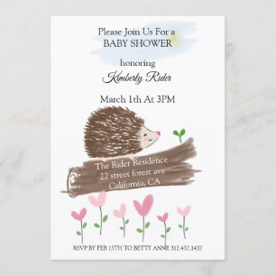 Cute Hedgehog Baby Shower Invitation