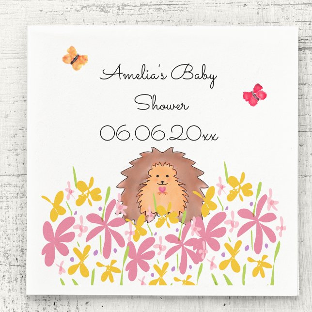  Cute Hedgehog Baby shower Napkins (Creator Uploaded)