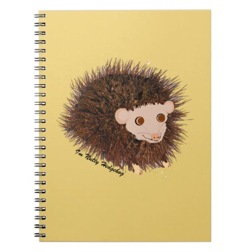 Cute hedgehog Birthday add name Notebook