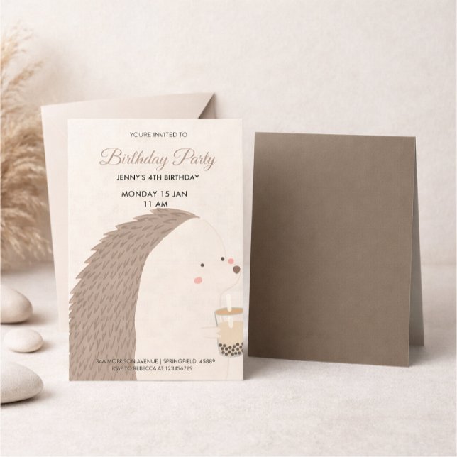 Cute Hedgehog Birthday Invitation (Creator Uploaded)