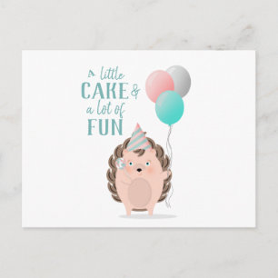 Cute Hedgehog Birthday Invitation Postcard