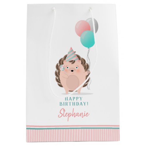 Cute Hedgehog Birthday Medium Gift Bag