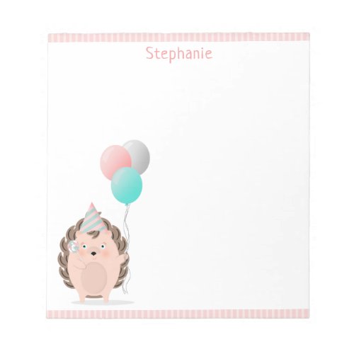 Cute Hedgehog Birthday Notepad