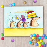 Cute Hedgehog Birthday postcard 