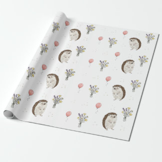 Cute Hedgehog Birthday Wrapping Paper