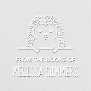 Cute Hedgehog Bookplate Embosser