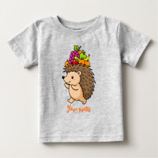 Cute Hedgehog Carrying Fresh Fruit Baby T-Shirt