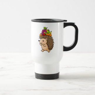 Cute Hedgehog Carrying Fresh Fruit Travel Mug