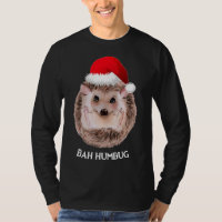 Cute Hedgehog Christmas Santa Hat Bah Humbug