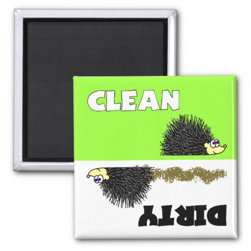 Cute Hedgehog Clean  Dirty Dishwasher Magnet