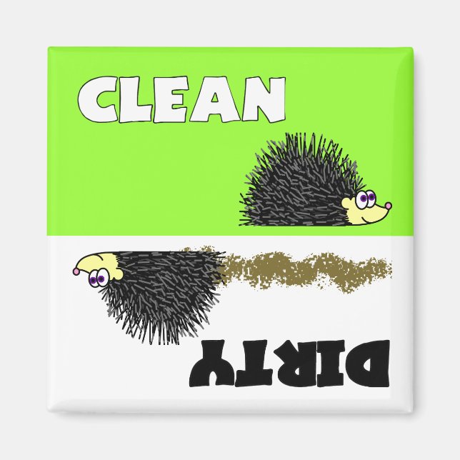 Cute Hedgehog Clean / Dirty Dishwasher Magnet (Front)