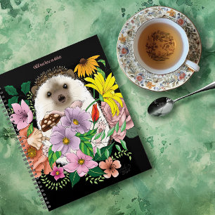 Cute Hedgehog Colorful Wildflowers Woodland Planner