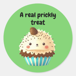 Cute Hedgehog Cupcake - A Real Prickly Treat Classic Round Sticker