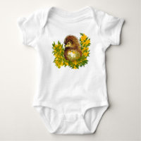 Cute Hedgehog Designed Baby Jersey Bodysuit