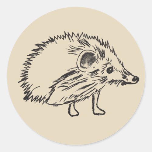 Cute Hedgehog Drawing Sticker
