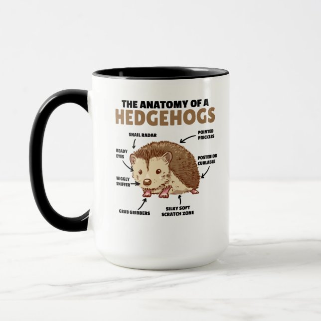 Cute Hedgehog Explanation Anatomy Of A Hedgehogs Mug (Left)