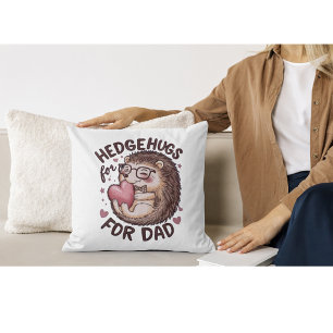 Cute Hedgehog Father's day  Throw Pillow
