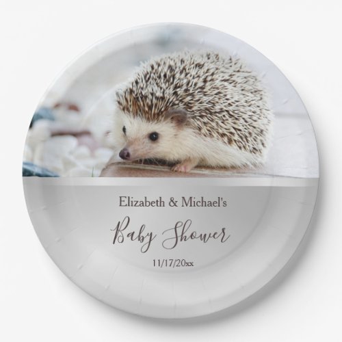 Cute Hedgehog Gender Neutral Baby Shower Paper Plates