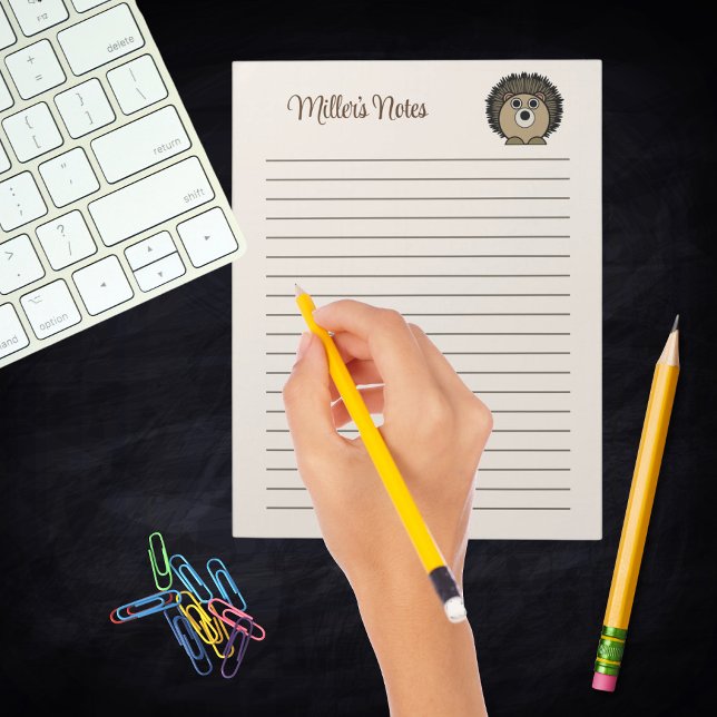 Cute Hedgehog Gender Neutral Beige Brown Kids  Notepad (Creator Uploaded)