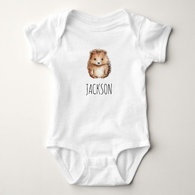 Cute Hedgehog! Gender neutral custom Baby Bodysuit (Front)