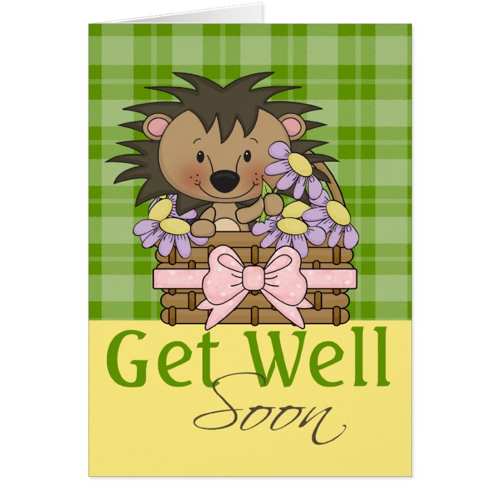 Cute Hedgehog, Get Well Soon Greeting Card