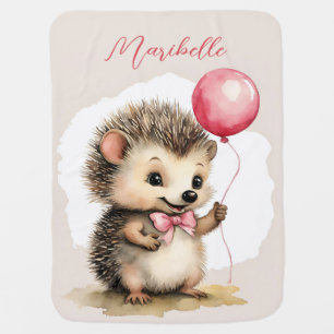 Cute Hedgehog Girl Baby Blanket