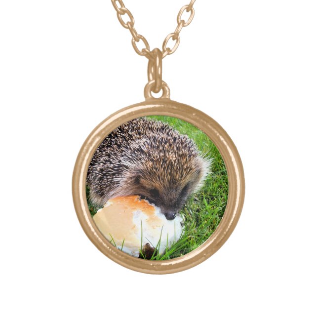 CUTE HEDGEHOG GOLD PLATED NECKLACE (Front)