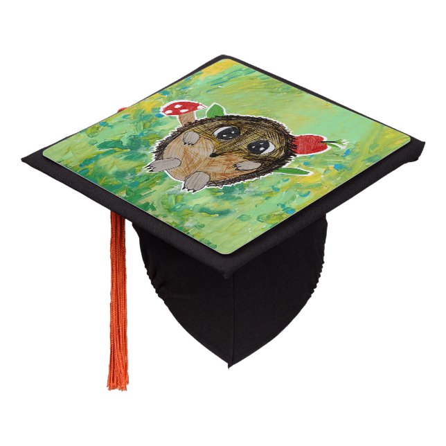 Cute Hedgehog Graduation Cap Topper (Angled)