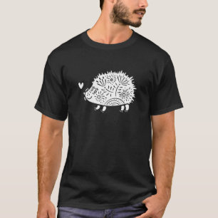 Cute Hedgehog Graphic Flower With Heart Animal Pun T-Shirt