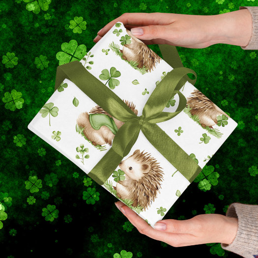 Cute Hedgehog Green Hat Shamrock St. Patrick's Day