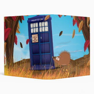 Cute hedgehog has a visit! 3 ring binder