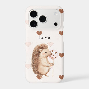Cute Hedgehog Hearts Love iPhone 17 Pro Case