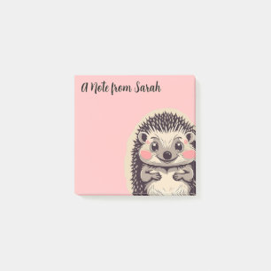 Cute Hedgehog Hedgie Custom Text Post-it Notes